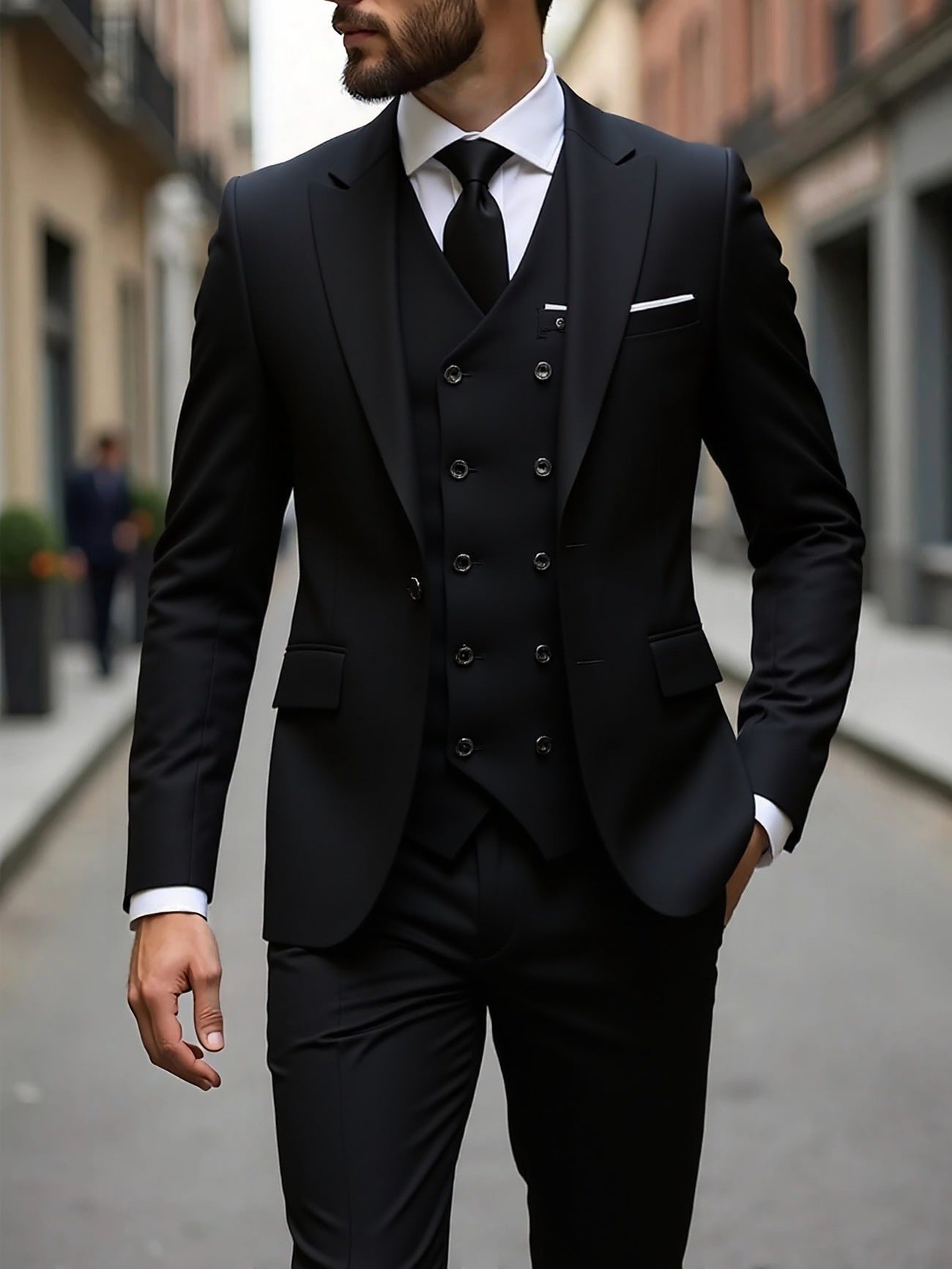 The Power Suit — Men's Double-Breasted Three-Piece Business Suit - Undefyning Lynes