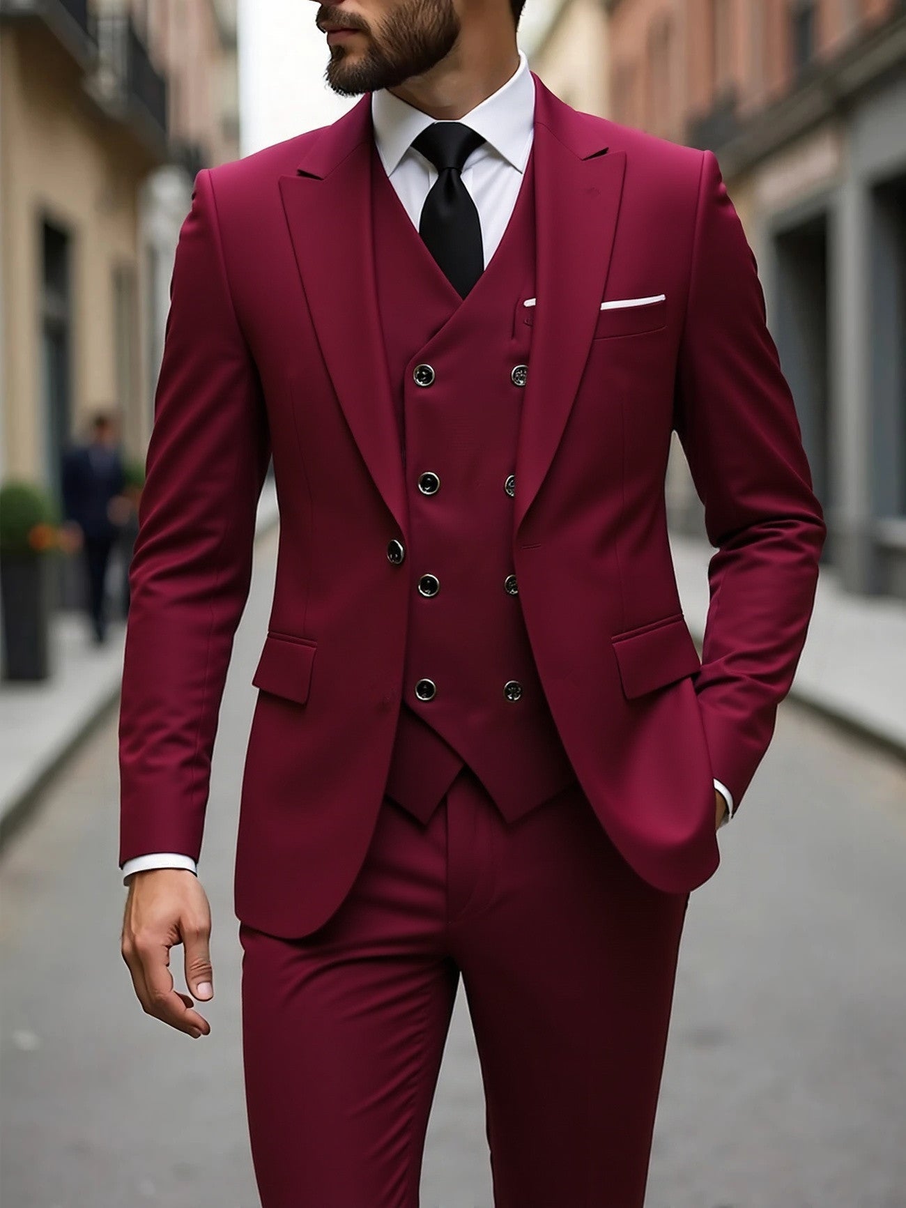 The Power Suit — Men's Double-Breasted Three-Piece Business Suit - Undefyning Lynes