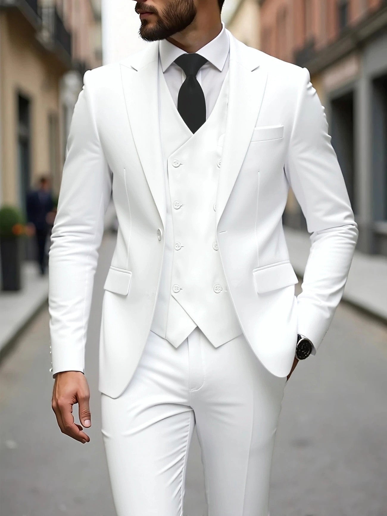 The Power Suit — Men's Double-Breasted Three-Piece Business Suit - Undefyning Lynes