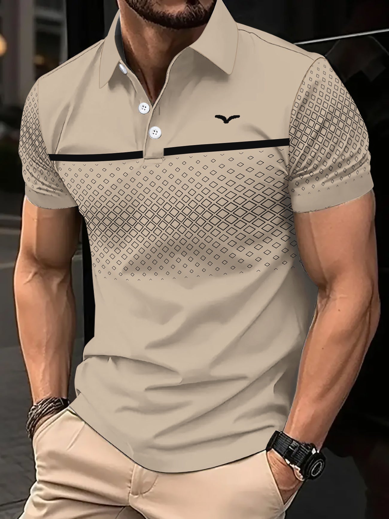 The Print Polo – Men's Slim-Fit Printed Lapel Short-Sleeve Polo Shirt - Undefyning Lynes