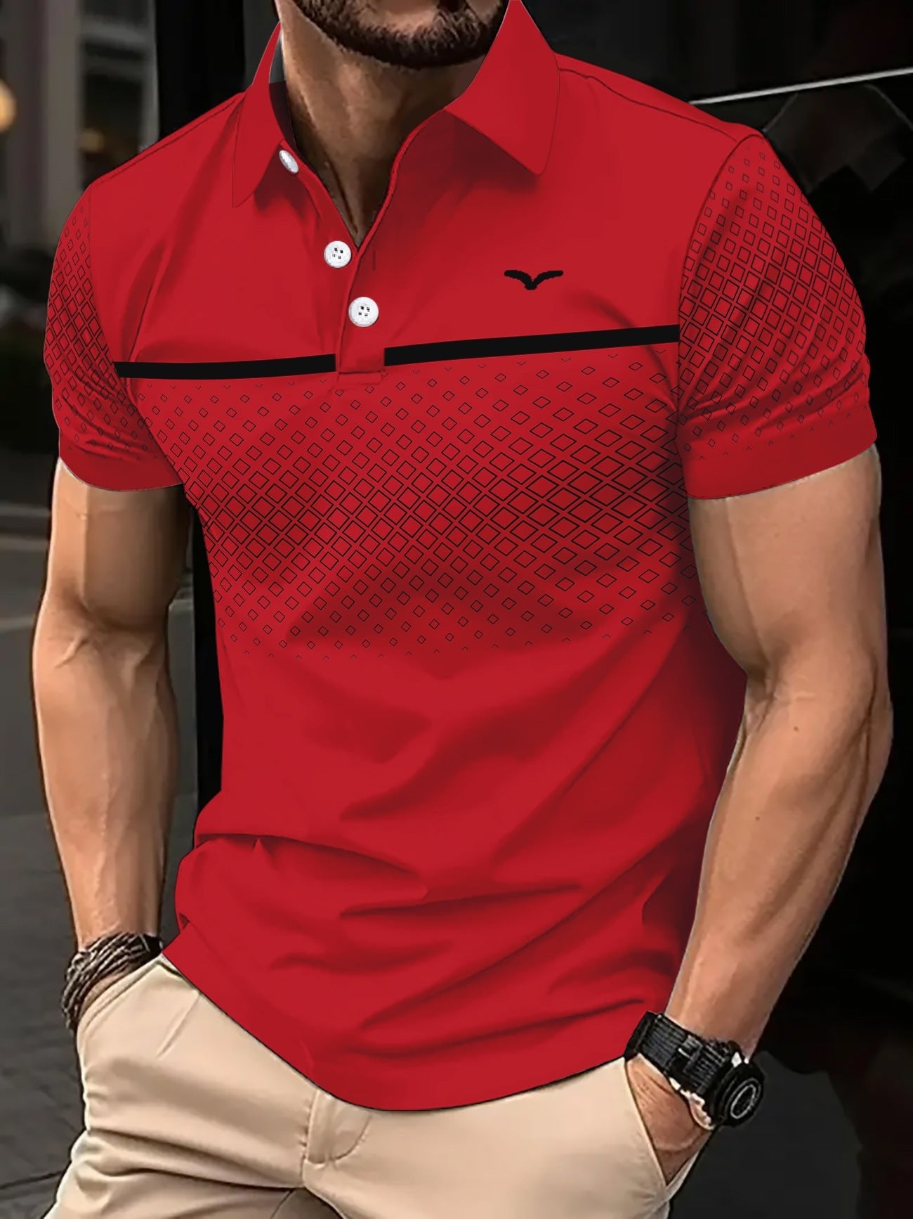 The Print Polo – Men's Slim-Fit Printed Lapel Short-Sleeve Polo Shirt - Undefyning Lynes