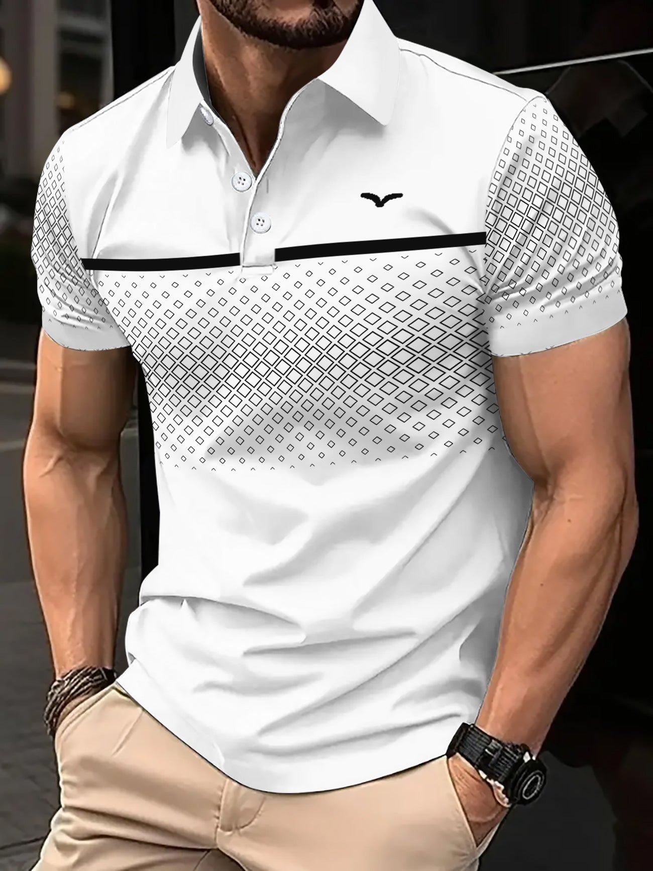 The Print Polo – Men's Slim-Fit Printed Lapel Short-Sleeve Polo Shirt - Undefyning Lynes