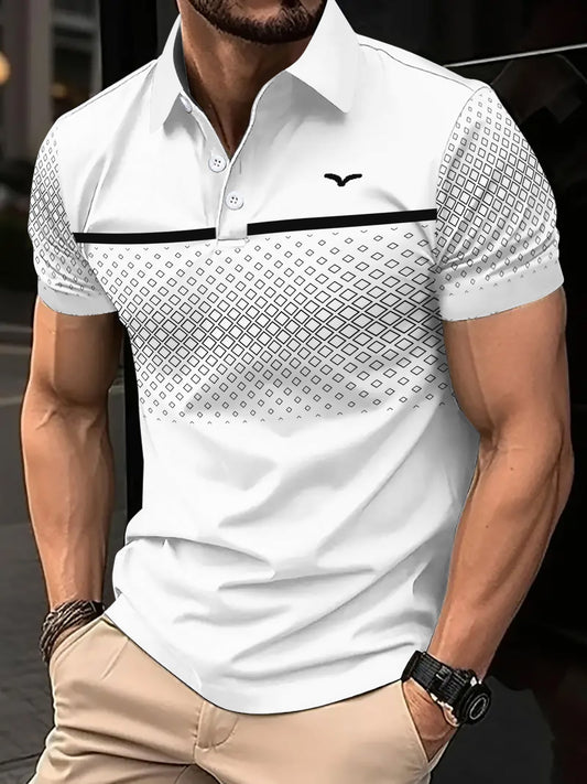 The Print Polo – Men's Slim-Fit Printed Lapel Short-Sleeve Polo Shirt - Undefyning Lynes