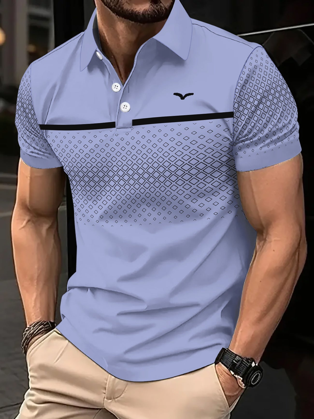 The Print Polo – Men's Slim-Fit Printed Lapel Short-Sleeve Polo Shirt - Undefyning Lynes