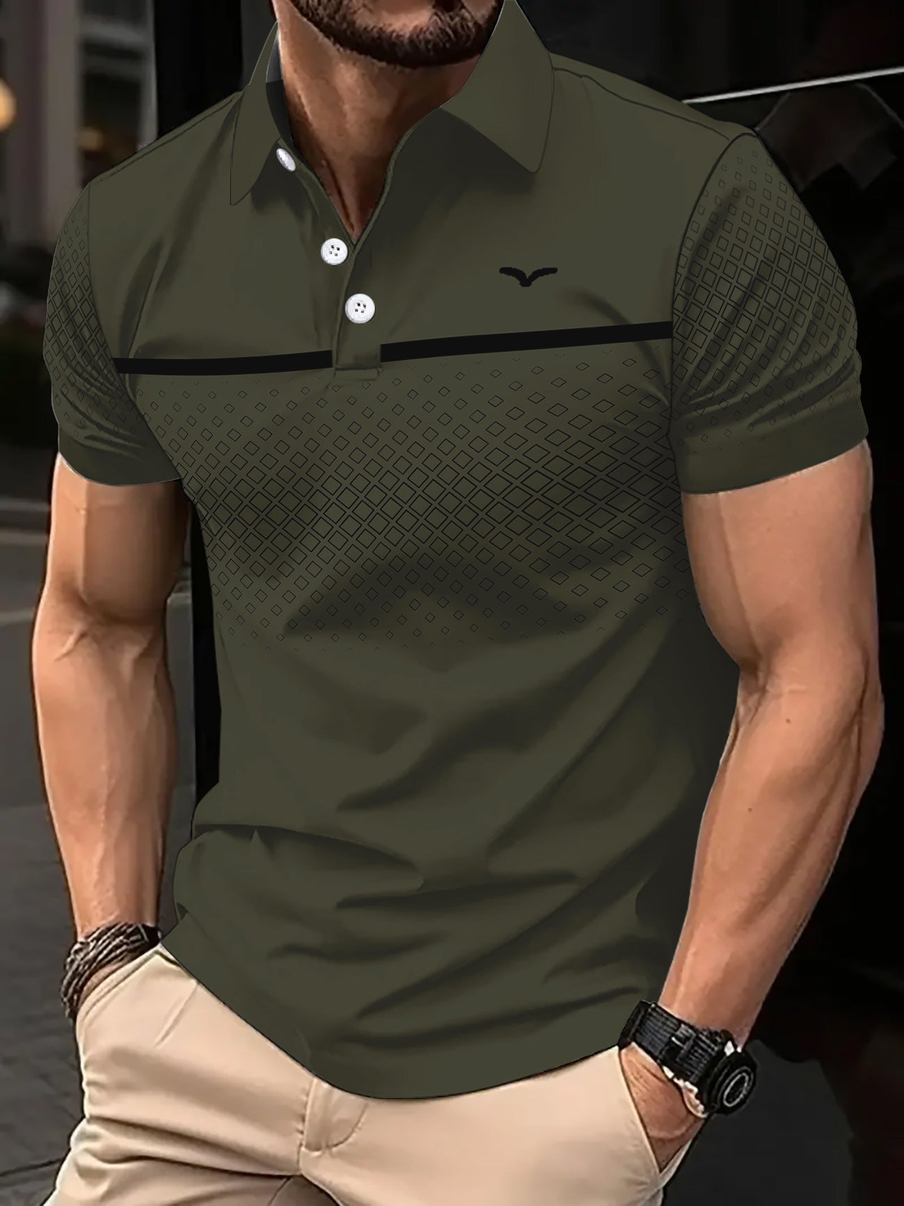 The Print Polo – Men's Slim-Fit Printed Lapel Short-Sleeve Polo Shirt - Undefyning Lynes