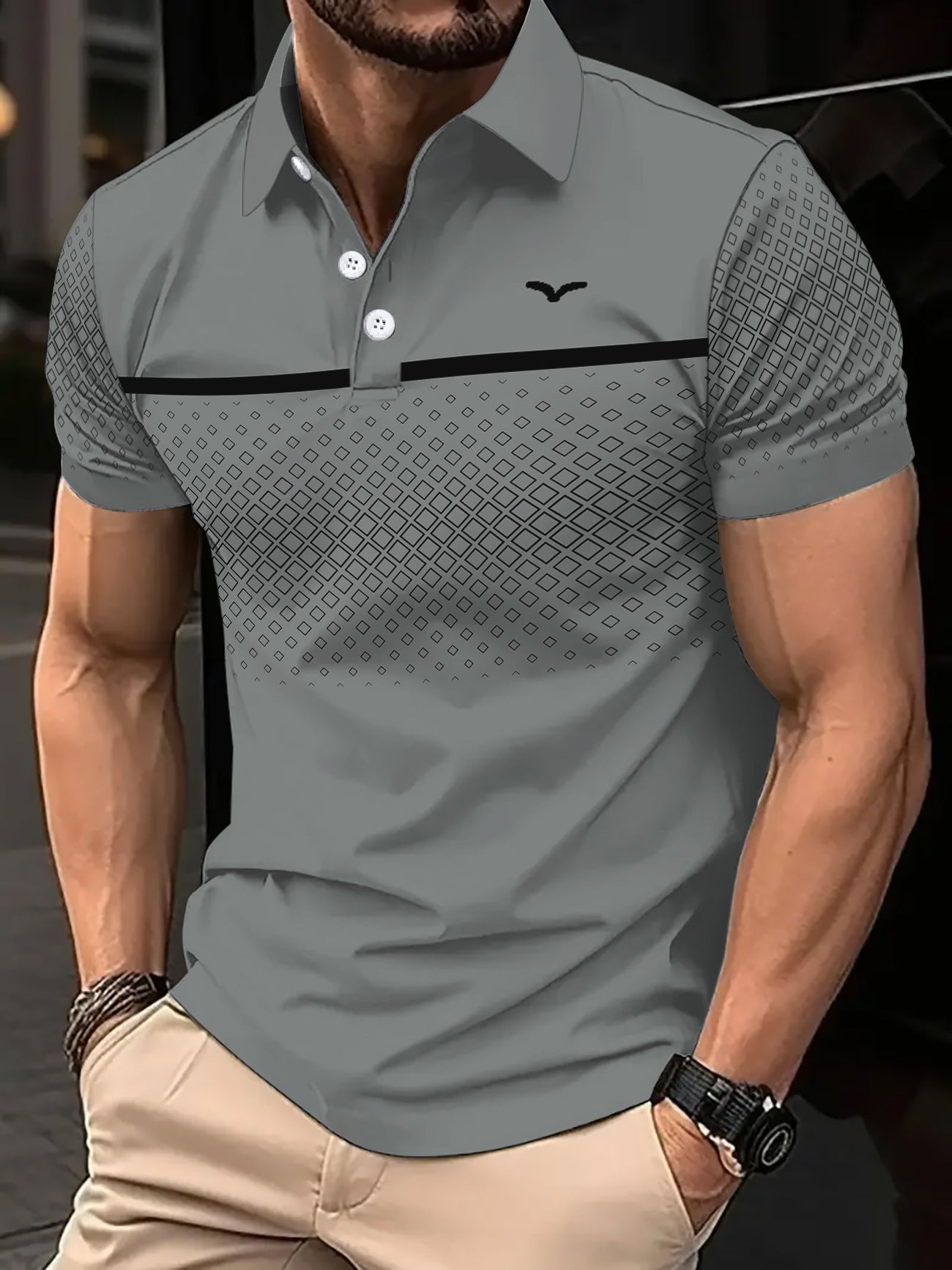 The Print Polo – Men's Slim-Fit Printed Lapel Short-Sleeve Polo Shirt - Undefyning Lynes