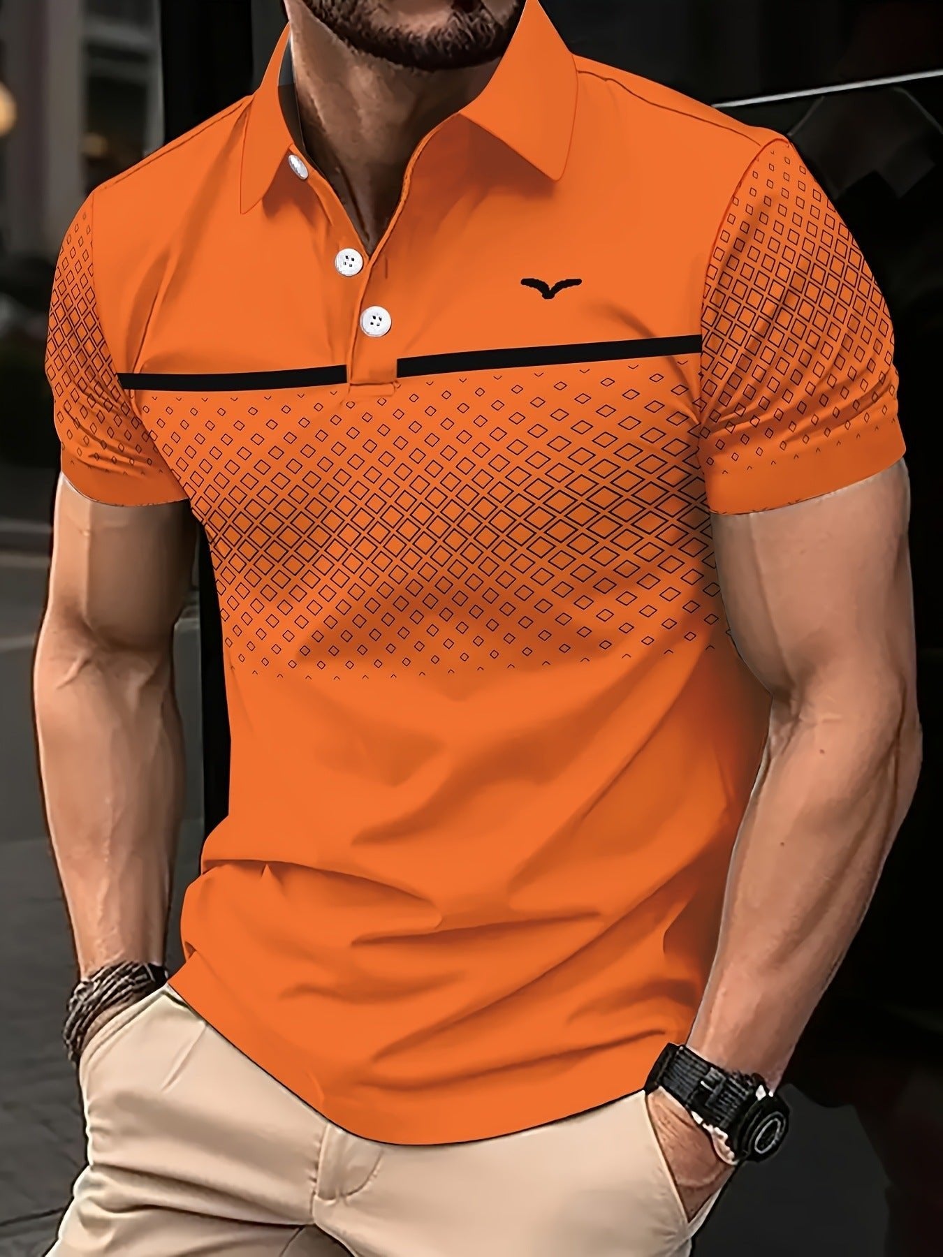 The Print Polo – Men's Slim-Fit Printed Lapel Short-Sleeve Polo Shirt - Undefyning Lynes