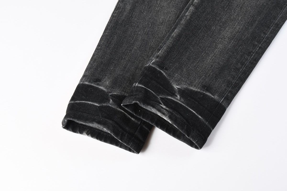 The Raw Edge — Men's Distressed Ripped Straight-Leg Denim Jeans - Undefyning Lynes