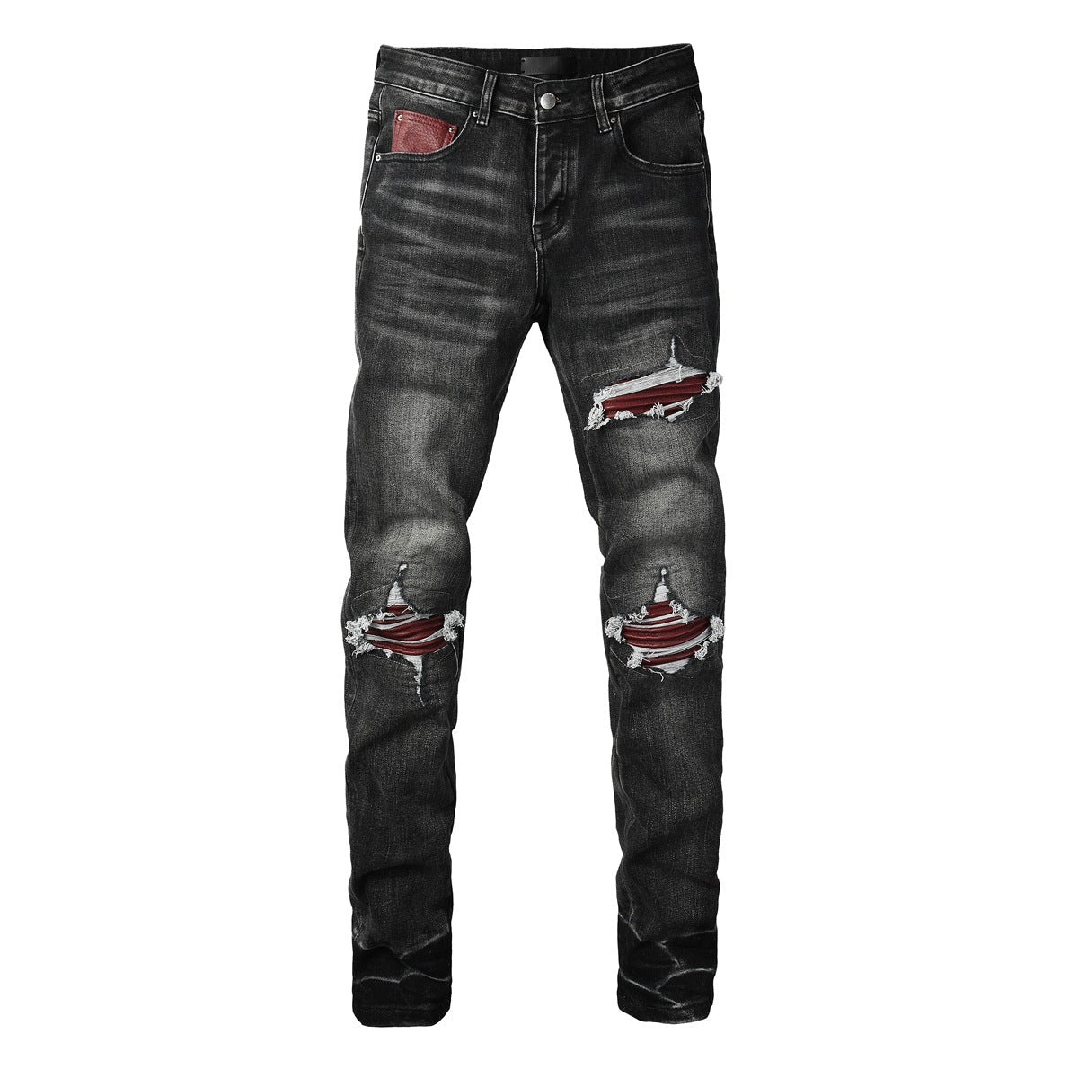 The Raw Edge — Men's Distressed Ripped Straight-Leg Denim Jeans - Undefyning Lynes