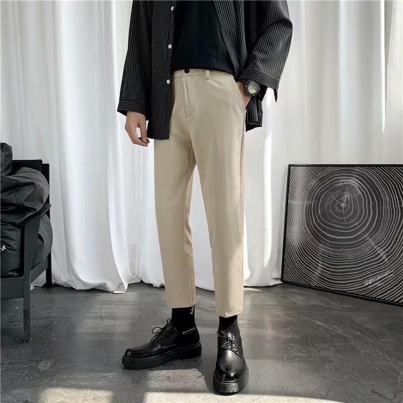 The Slim Crop – Men's Wrinkle-Resistant Cropped Slim-Fit Smart Casual Pants - Undefyning Lynes