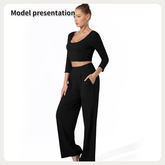 The SolidFlow Set – Women's Solid Color Top & Pants Two-Piece - Undefyning Lynes