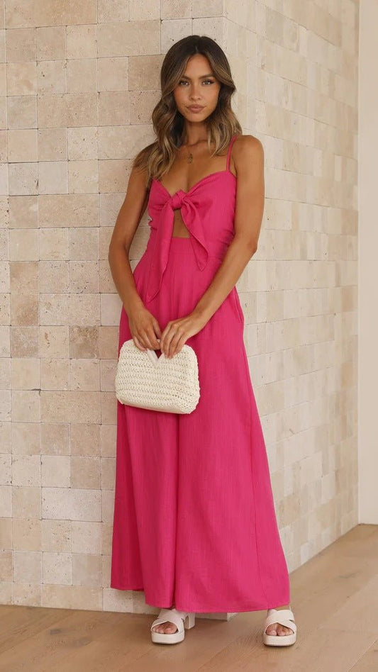 The SpaghettiTie Jumpsuit – Women's Tied Spaghetti-Strap Trendy Romper - Undefyning Lynes