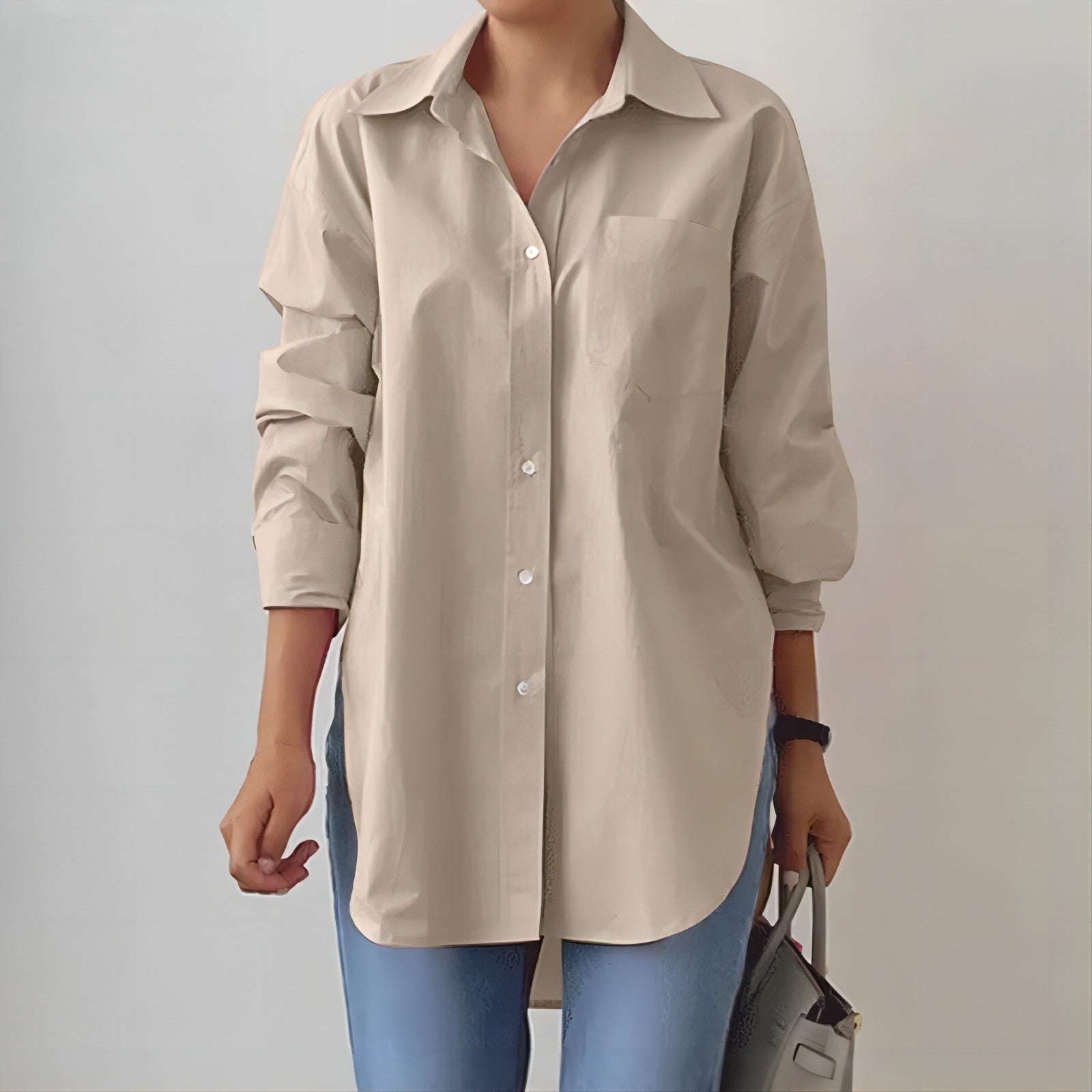 The SplitNeck Blouse – Women's Polished Split-Neck Long Sleeve Top - Undefyning Lynes