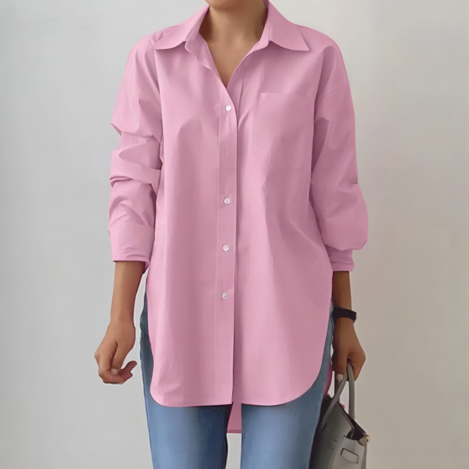 The SplitNeck Blouse – Women's Polished Split-Neck Long Sleeve Top - Undefyning Lynes