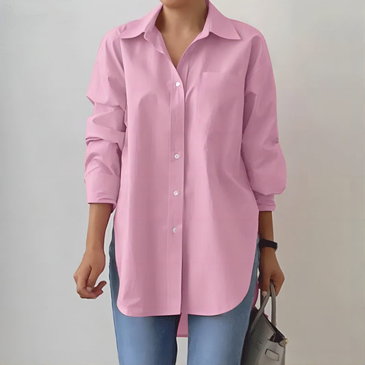 The SplitNeck Blouse – Women's Polished Split-Neck Long Sleeve Top - Undefyning Lynes