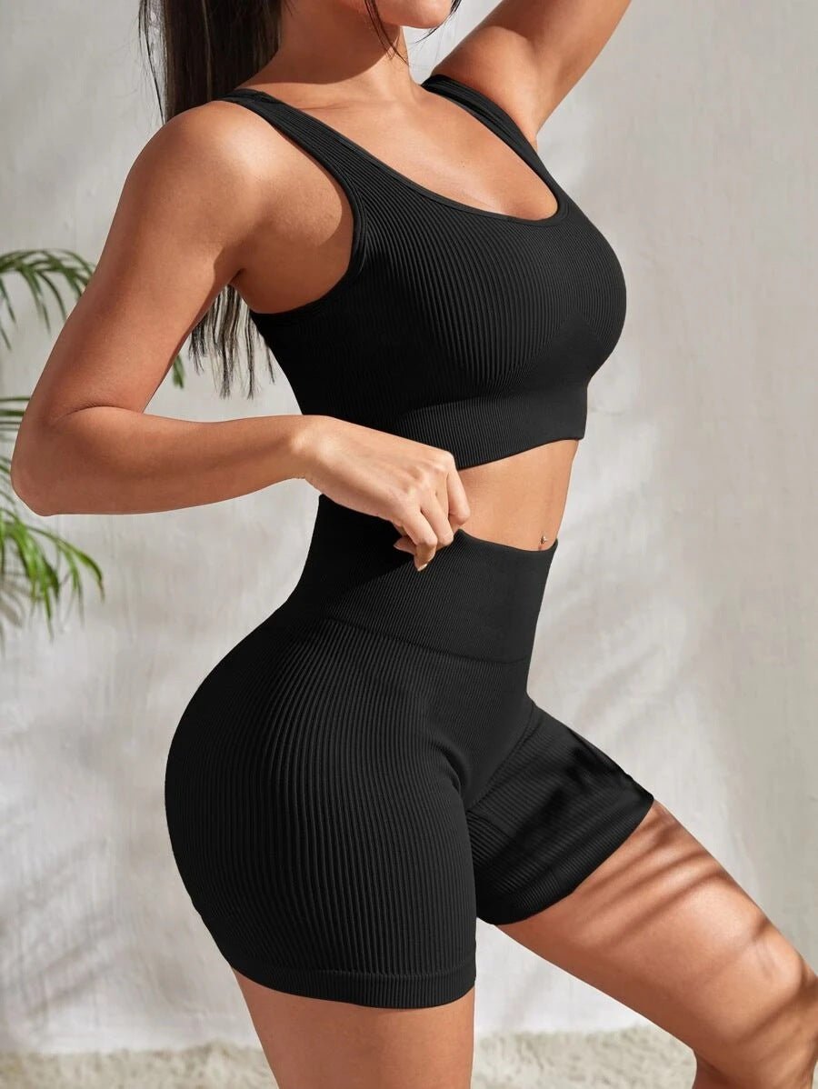 The YogaShort Set – Women's High-Waist Sports Shorts Yoga Suit - Undefyning Lynes