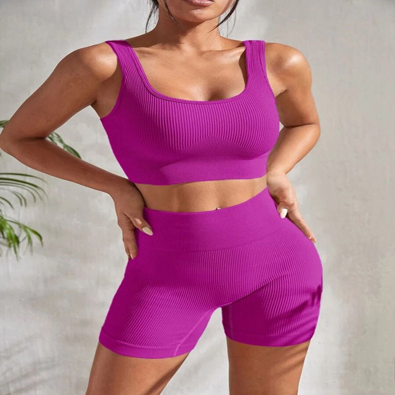 The YogaShort Set – Women's High-Waist Sports Shorts Yoga Suit - Undefyning Lynes