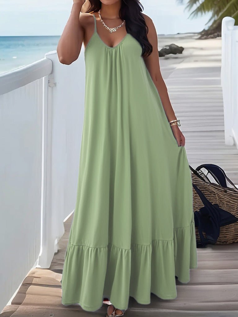 Ultra-Soft Milk Silk Maxi Dress – Women's Sleeveless Curve-Celebrating Dress (1XL–5XL) - Undefyning Lynes