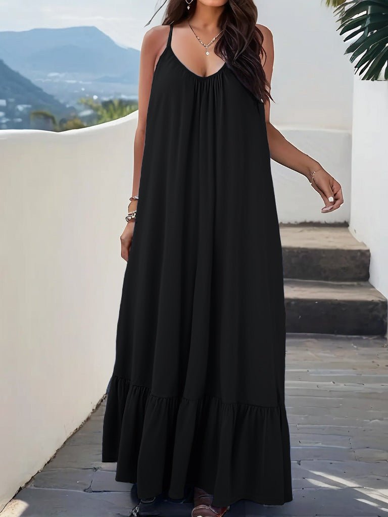 Ultra-Soft Milk Silk Maxi Dress – Women's Sleeveless Curve-Celebrating Dress (1XL–5XL) - Undefyning Lynes