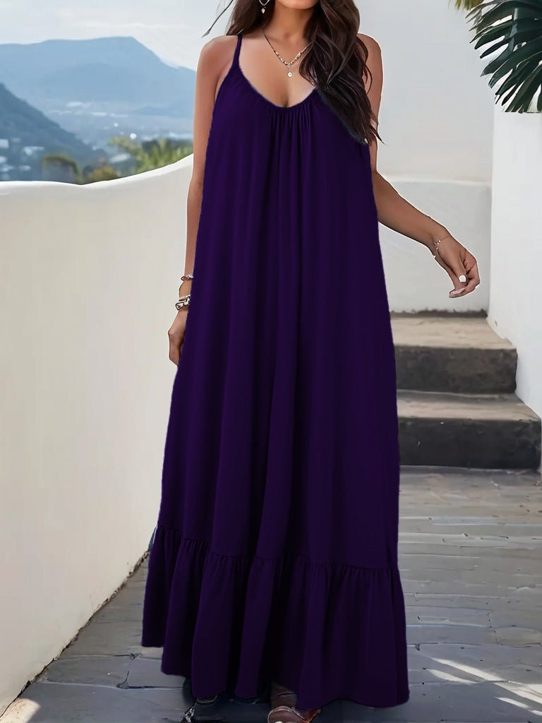 Ultra-Soft Milk Silk Maxi Dress – Women's Sleeveless Curve-Celebrating Dress (1XL–5XL) - Undefyning Lynes