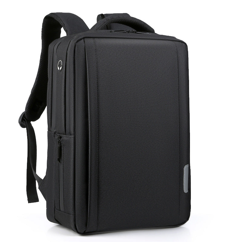 Undefyning Lynes black structured tech commuter laptop backpack with padded straps and durable polyester shell.