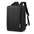 Undefyning Lynes black tech commuter laptop backpack with structured polyester shell and padded shoulder straps