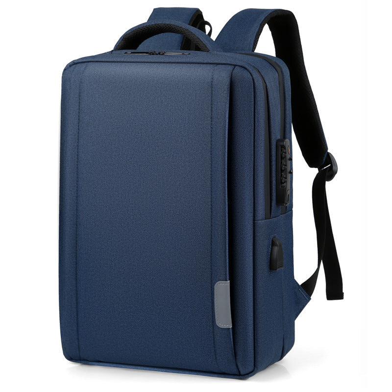 Undefyning Lynes blue tech commuter laptop backpack with structured polyester shell and padded shoulder straps.