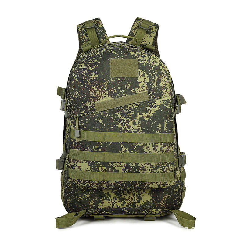 Undefyning Lynes tactical camo backpack with MOLLE webbing, water-resistant fabric, and adjustable shoulder straps.