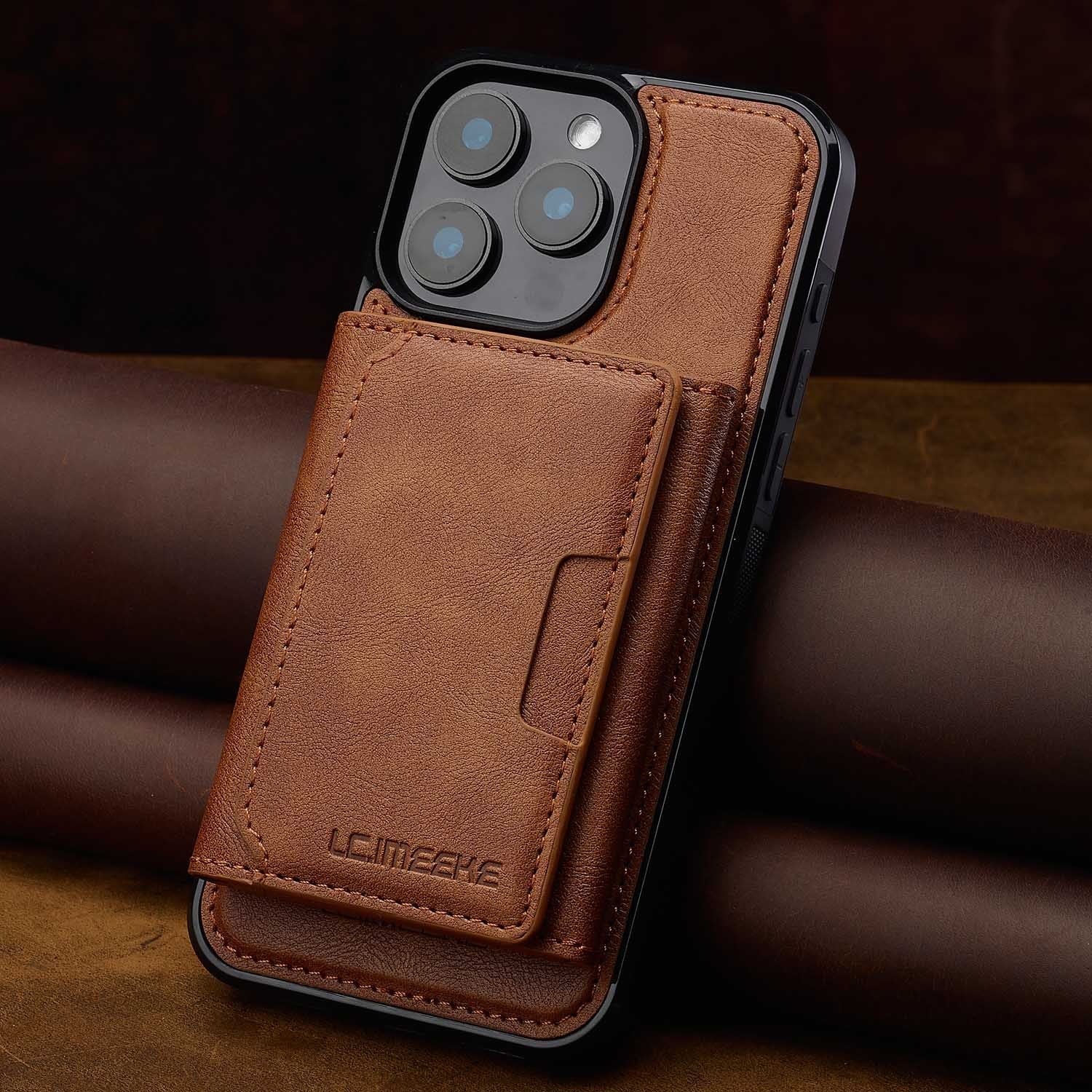 Undefyning Lynes Magnetic Card Holder iPhone Case — Anti-Skimming Faux Leather Wallet Case - Undefyning Lynes
