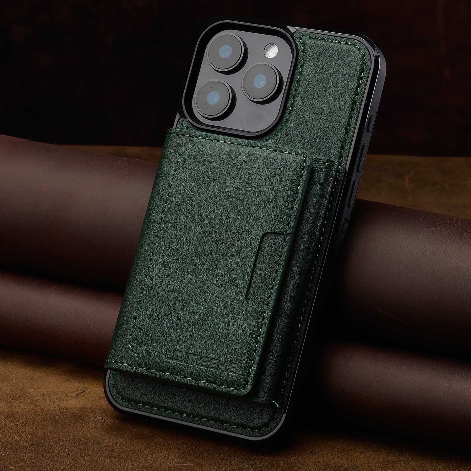 Undefyning Lynes Magnetic Card Holder iPhone Case — Anti-Skimming Faux Leather Wallet Case - Undefyning Lynes