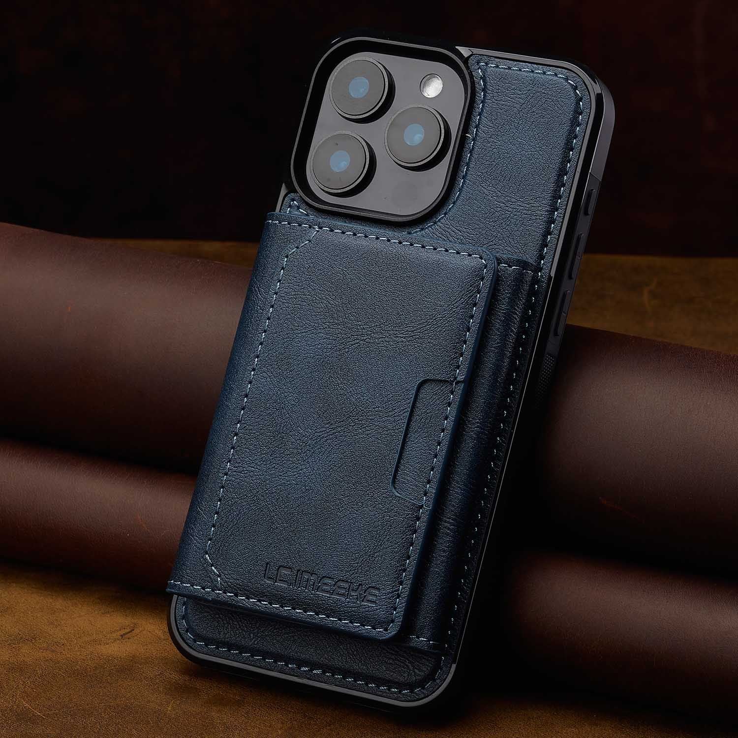 Undefyning Lynes Magnetic Card Holder iPhone Case — Anti-Skimming Faux Leather Wallet Case - Undefyning Lynes
