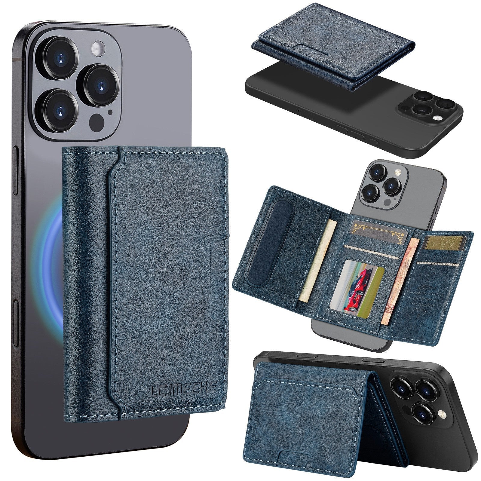 Undefyning Lynes Magnetic Card Holder iPhone Case — Anti-Skimming Faux Leather Wallet Case - Undefyning Lynes
