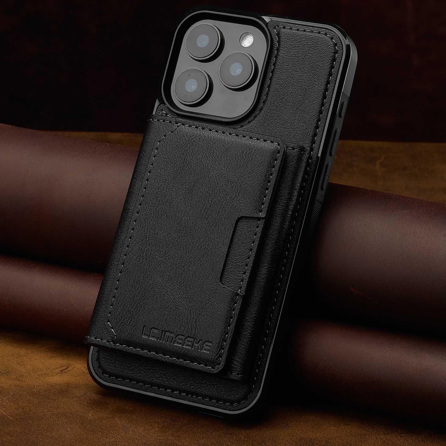 Undefyning Lynes Magnetic Card Holder iPhone Case — Anti-Skimming Faux Leather Wallet Case - Undefyning Lynes