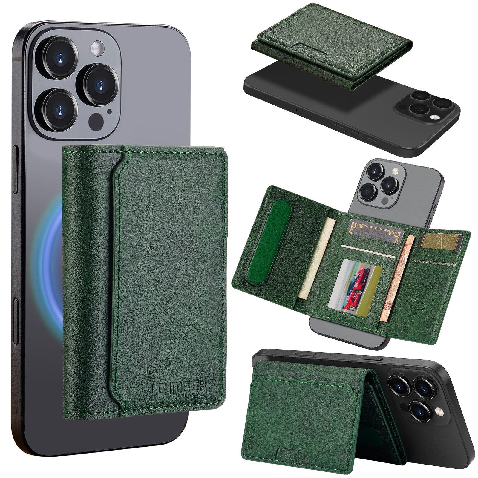 Undefyning Lynes Magnetic Card Holder iPhone Case — Anti-Skimming Faux Leather Wallet Case - Undefyning Lynes