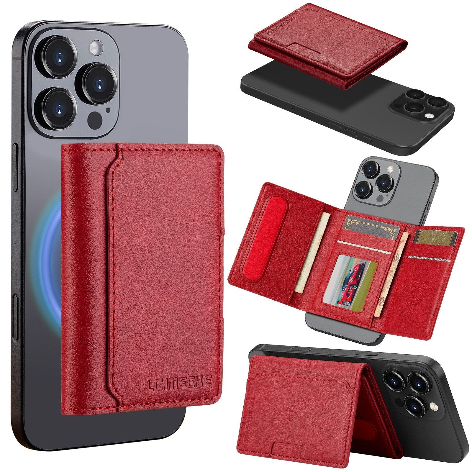 Undefyning Lynes Magnetic Card Holder iPhone Case — Anti-Skimming Faux Leather Wallet Case - Undefyning Lynes
