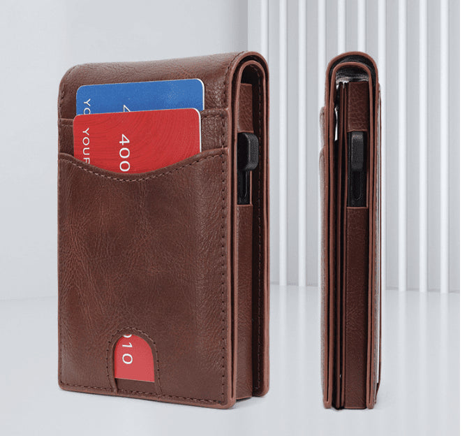 Undefyning Lynes Magnetic Metal Card Case — RFID-Blocking Composite Cowhide Bifold - Undefyning Lynes
