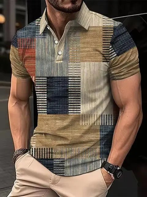 Undefyning Lynes Men's Breezy Birdseye Striped Polo - Effortless Summer Style - Undefyning Lynes