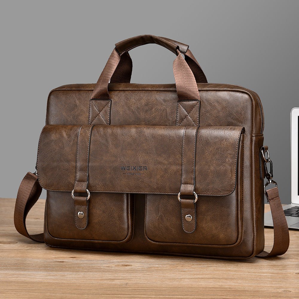 Undefyning Lynes Men's Business Shoulder Briefcase — Large Capacity Crossbody - Undefyning Lynes