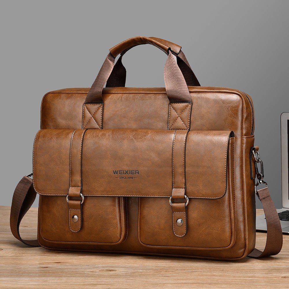 Undefyning Lynes Men's Business Shoulder Briefcase — Large Capacity Crossbody - Undefyning Lynes