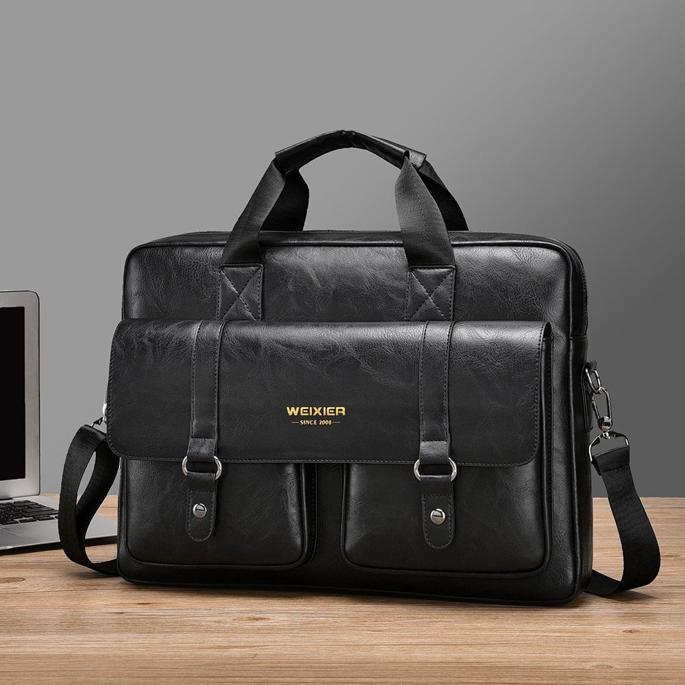 Undefyning Lynes Men's Business Shoulder Briefcase — Large Capacity Crossbody - Undefyning Lynes