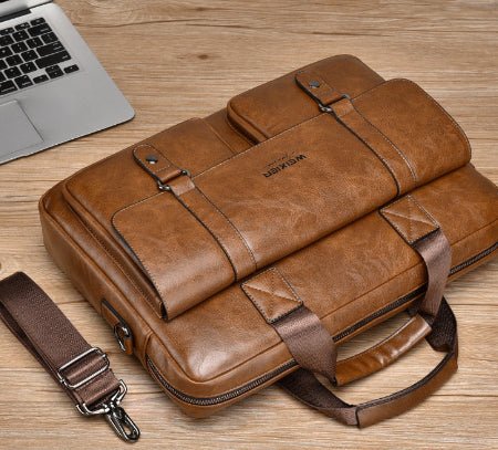 Undefyning Lynes Men's Business Shoulder Briefcase — Large Capacity Crossbody - Undefyning Lynes