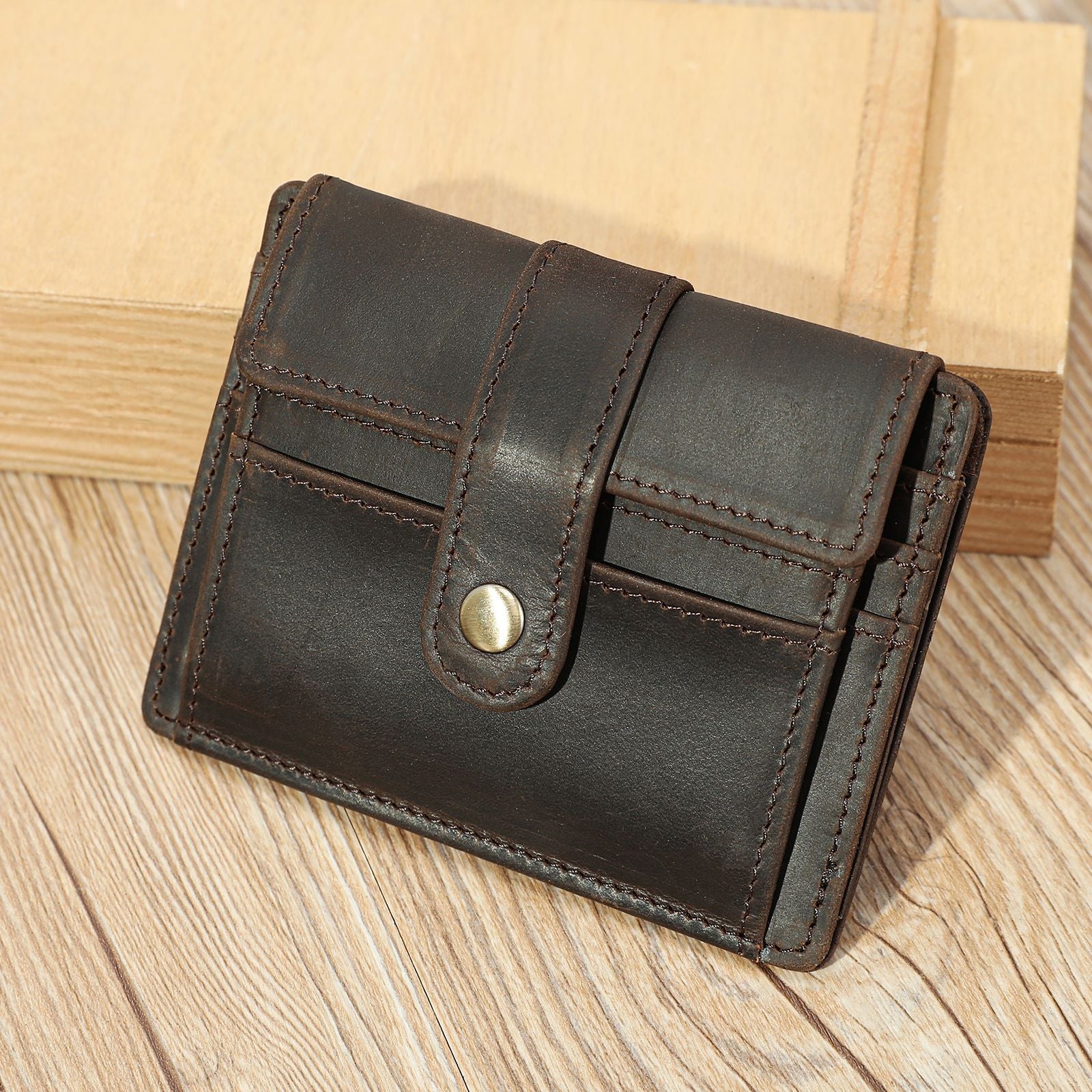 Undefyning Lynes Men's Minimalist Leather Coin & Card Holder — Full-Grain Cowhide Transit Wallet - Undefyning Lynes