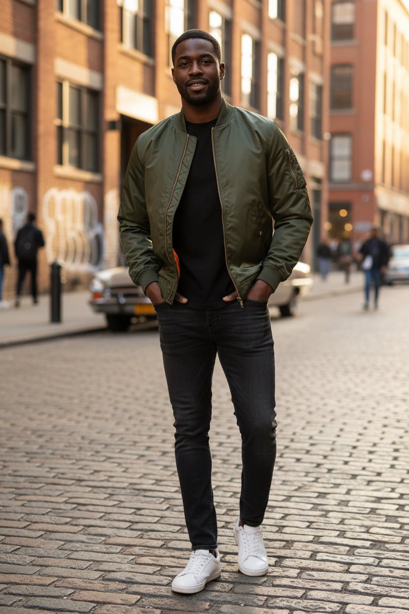 Undefyning Lynes Men's Nylon Baseball Jacket - Undefyning Lynes