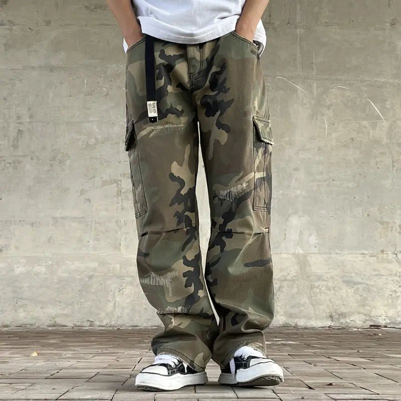 Undefyning Lynes Retro Camo Cargo Pants - Effortless Streetwear Style - Undefyning Lynes