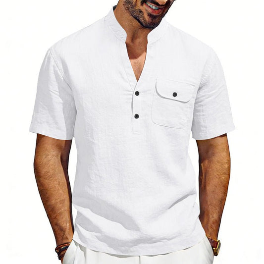 Undefyning Lynes The Linen Standard — Men's Breathable Solid Tee - Undefyning Lynes