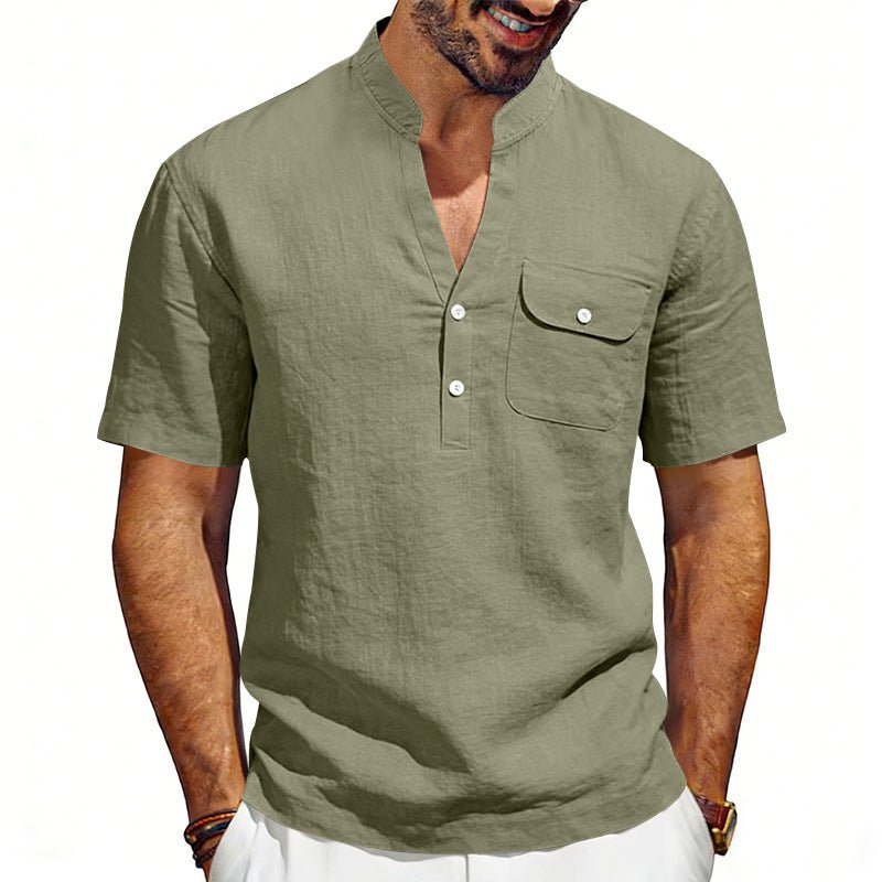 Undefyning Lynes The Linen Standard — Men's Breathable Solid Tee - Undefyning Lynes