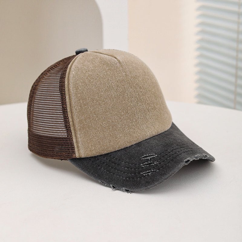Unisex Frayed Washed Vintage Mesh Baseball Cap — Breathable Street Sun Hat - Undefyning Lynes