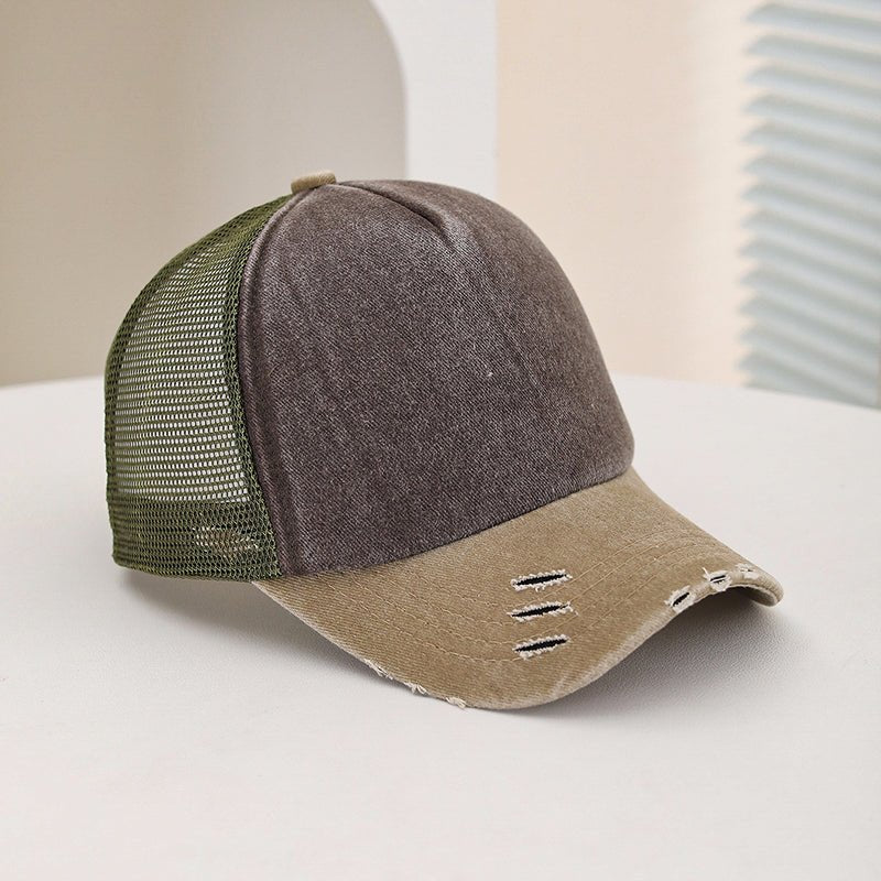 Unisex Frayed Washed Vintage Mesh Baseball Cap — Breathable Street Sun Hat - Undefyning Lynes