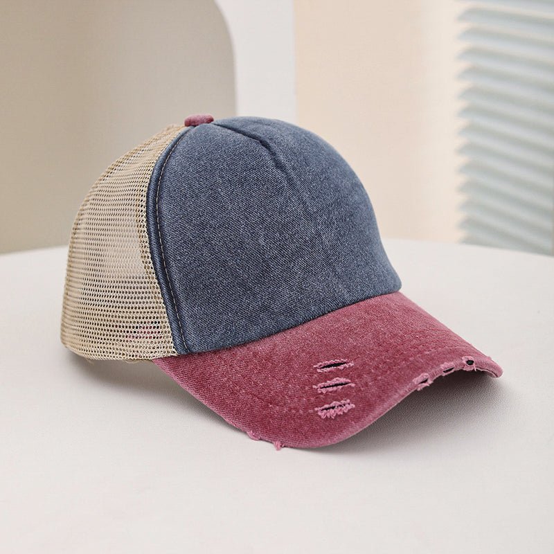 Unisex Frayed Washed Vintage Mesh Baseball Cap — Breathable Street Sun Hat - Undefyning Lynes
