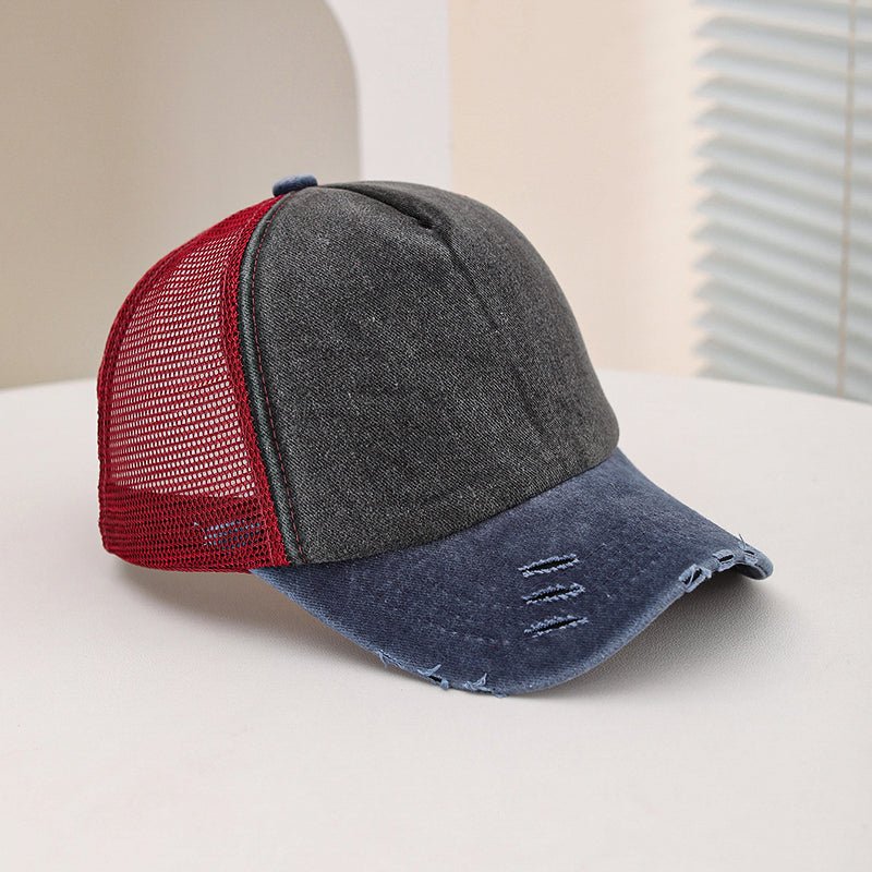 Unisex Frayed Washed Vintage Mesh Baseball Cap — Breathable Street Sun Hat - Undefyning Lynes
